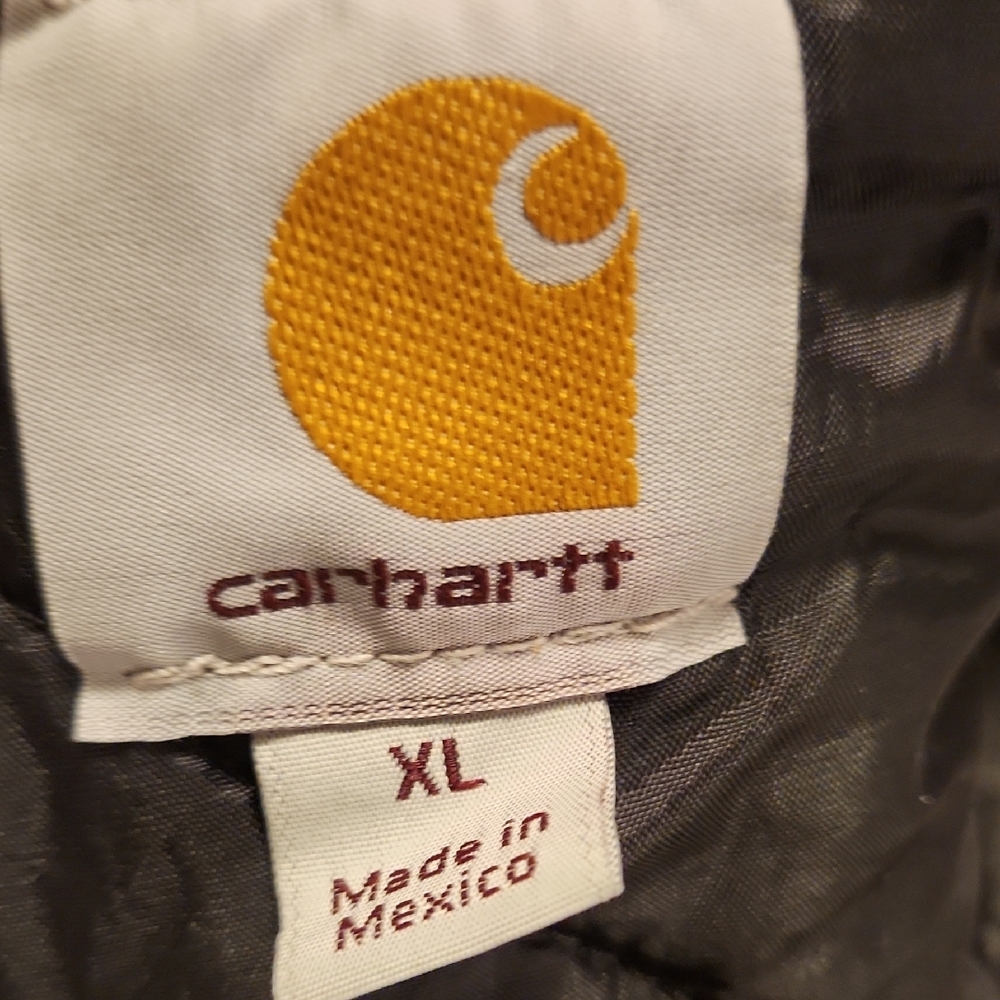 Carhartt Dark Brown Canvas Arctic Quilt Lined Mens Coat Jacket - Picture 14 of 14
